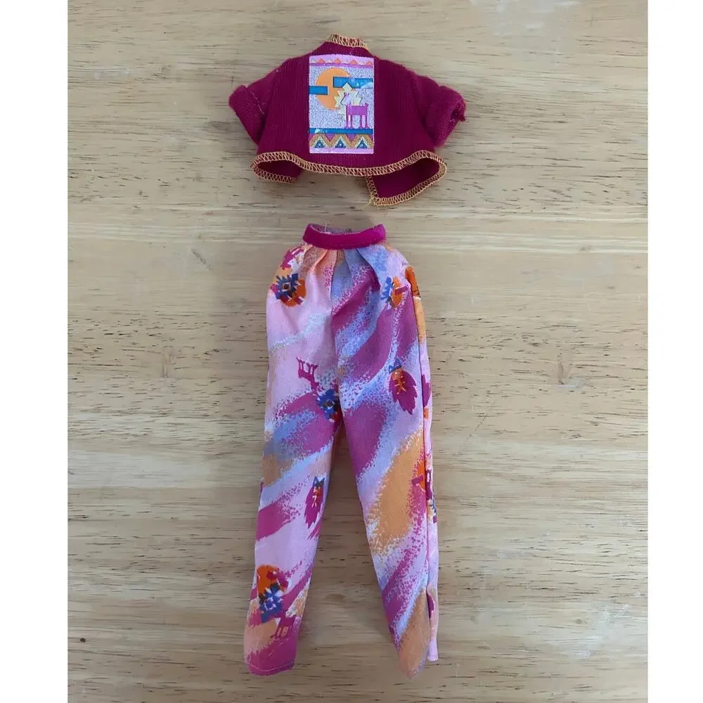 1989 Mattel Barbie Western Fun Outfit – Two‑Piece Top & Pants – Vintage